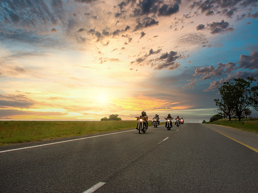 Bikers on the highway, freedom concept